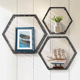 Hexagon Floating Shelves, Set of 3 - Sorbus Home